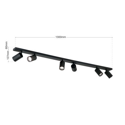 Corp de iluminat cu spoturi SEAN 6xGU10/13W/230V, negru