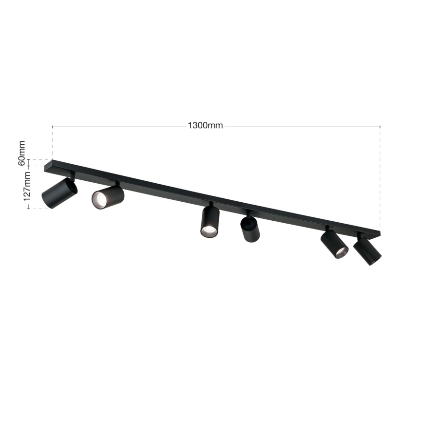 Corp de iluminat cu spoturi SEAN 6xGU10/13W/230V, negru
