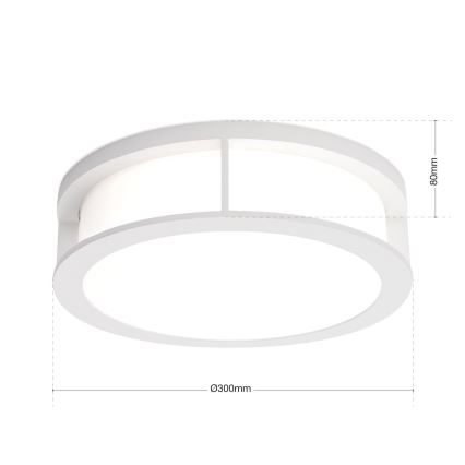 Corp de iluminat exterior HENRY, 2x E27/15W/230V, Ø 30 cm, IP44, alb