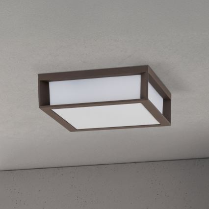 Corp de iluminat exterior HENRY, 2x E27/15W/230V, 26x26 cm, IP44, maro