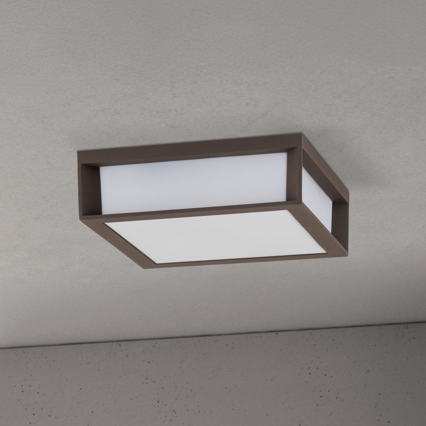Corp de iluminat exterior HENRY, 2x E27/15W/230V, 26x26 cm, IP44, maro