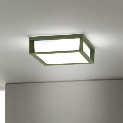 Lampă de exterior HENRY, 2xE27/15W/230V, 26x26 cm, IP44, verde