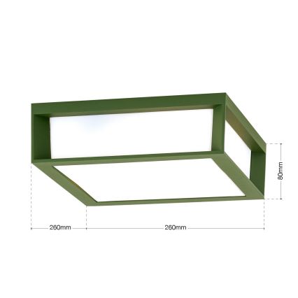 Lampă de exterior HENRY, 2xE27/15W/230V, 26x26 cm, IP44, verde