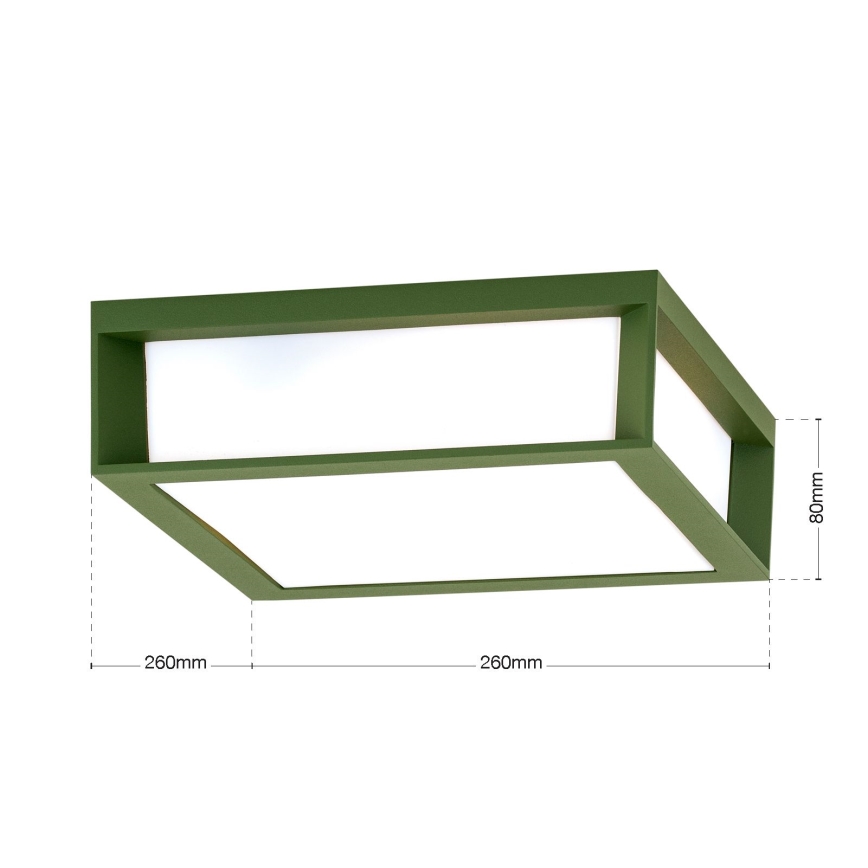 Lampă de exterior HENRY, 2xE27/15W/230V, 26x26 cm, IP44, verde