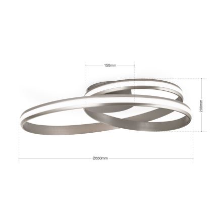 Plafonier LED dimabil CIRCUS LED/30W/230V argintiu