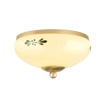 Plafonieră LANDHAUS, 1x E27/60W/230V, Ø 21 cm, alamă/bej/verde