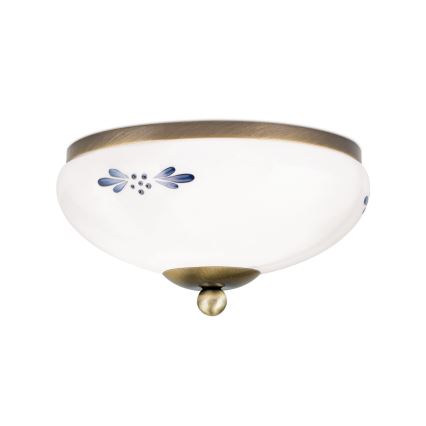 Plafonieră LANDHAUS 1xE27/60W/230V, Ø 21 cm, bronz/alb/albastru