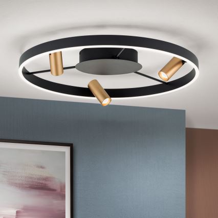 Plafonieră LED dimabilă BERLIN, 50W, 230V, negru/auriu
