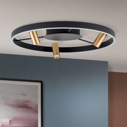 Plafonieră LED dimabilă BERLIN, 50W, 230V, negru/auriu