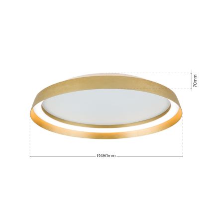 Plafonier LED dimabil MANTA LED/38W/230V 2700/3000/4000K diametru 45 cm, auriu
