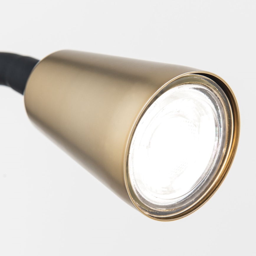 Lampă de birou DOTTY cu clemă, flexibilă, 1xGU10/10W/230V, alamă/negru