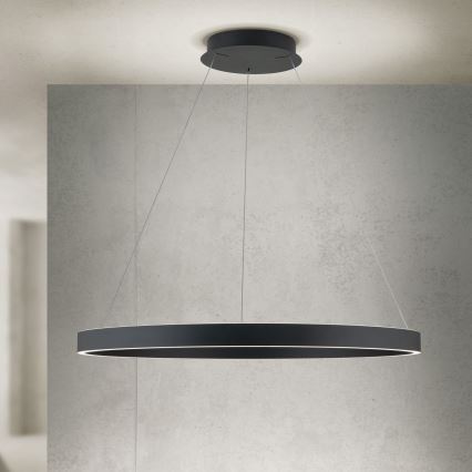 Lustra suspendată LED reglabilă pe cablu KOLK, LED/80W/230V, 2700/3000/4000K, Ø 80 cm, neagră