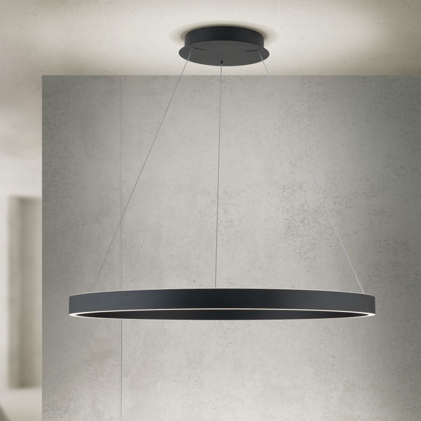 Lustra suspendată LED reglabilă pe cablu KOLK, LED/80W/230V, 2700/3000/4000K, Ø 80 cm, neagră
