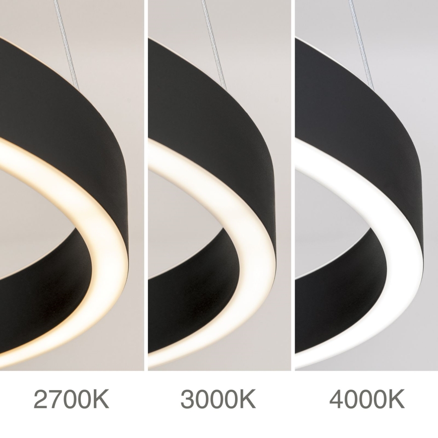 Lustra suspendată LED reglabilă pe cablu KOLK, LED/80W/230V, 2700/3000/4000K, Ø 80 cm, neagră