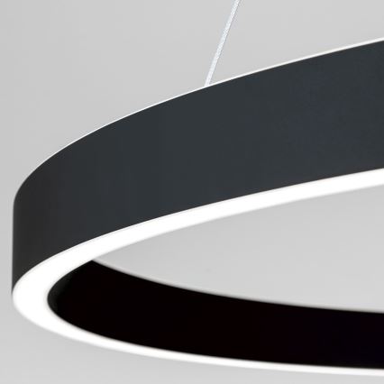 Lustra suspendată LED reglabilă pe cablu KOLK, LED/80W/230V, 2700/3000/4000K, Ø 80 cm, neagră