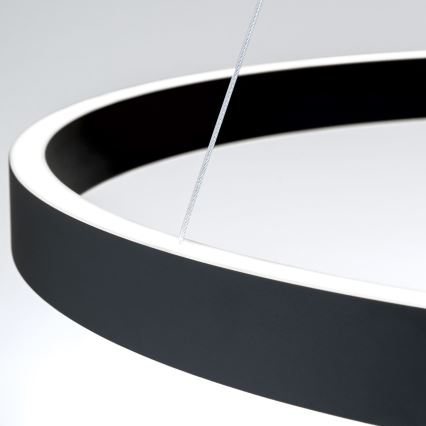 Lustra suspendată LED reglabilă pe cablu KOLK, LED/80W/230V, 2700/3000/4000K, Ø 80 cm, neagră