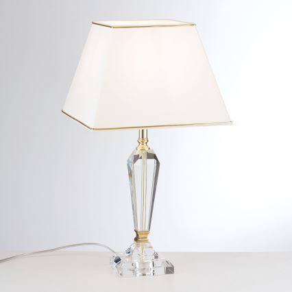 Lampă de cristal de masă VERONIQUE 1xE27/60W/230V crem/auriu