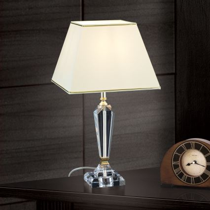 Lampă de cristal de masă VERONIQUE 1xE27/60W/230V crem/auriu