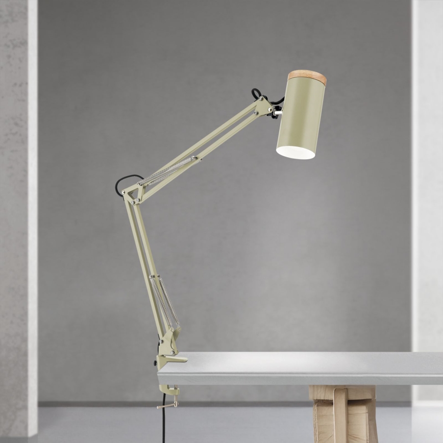 Lampă de birou cu clemă GILI 1xE27/40W/230V, verde