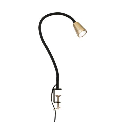 Lampă de birou flexibilă cu clemă DOTTY 1xGU10/10W/230V alamă/negru