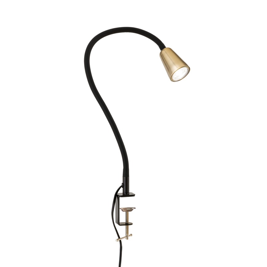Lampă de birou flexibilă cu clemă DOTTY 1xGU10/10W/230V alamă/negru