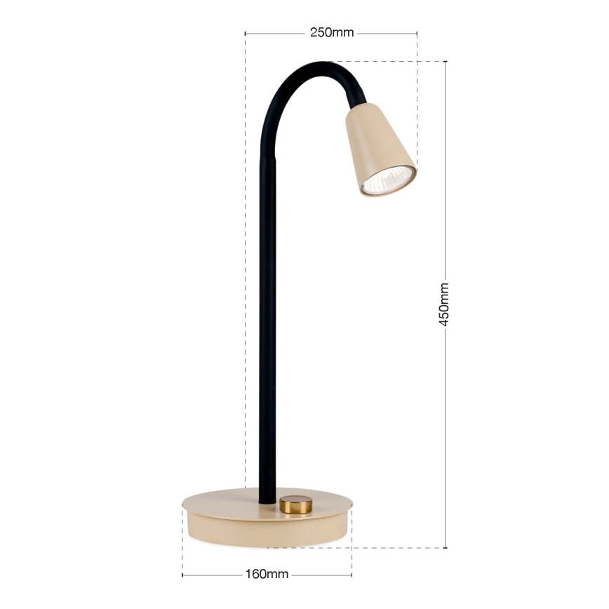 Lampă de birou flexibilă, cu intensitate reglabilă DOTTY 1xGU10/10W/230V bej/negru