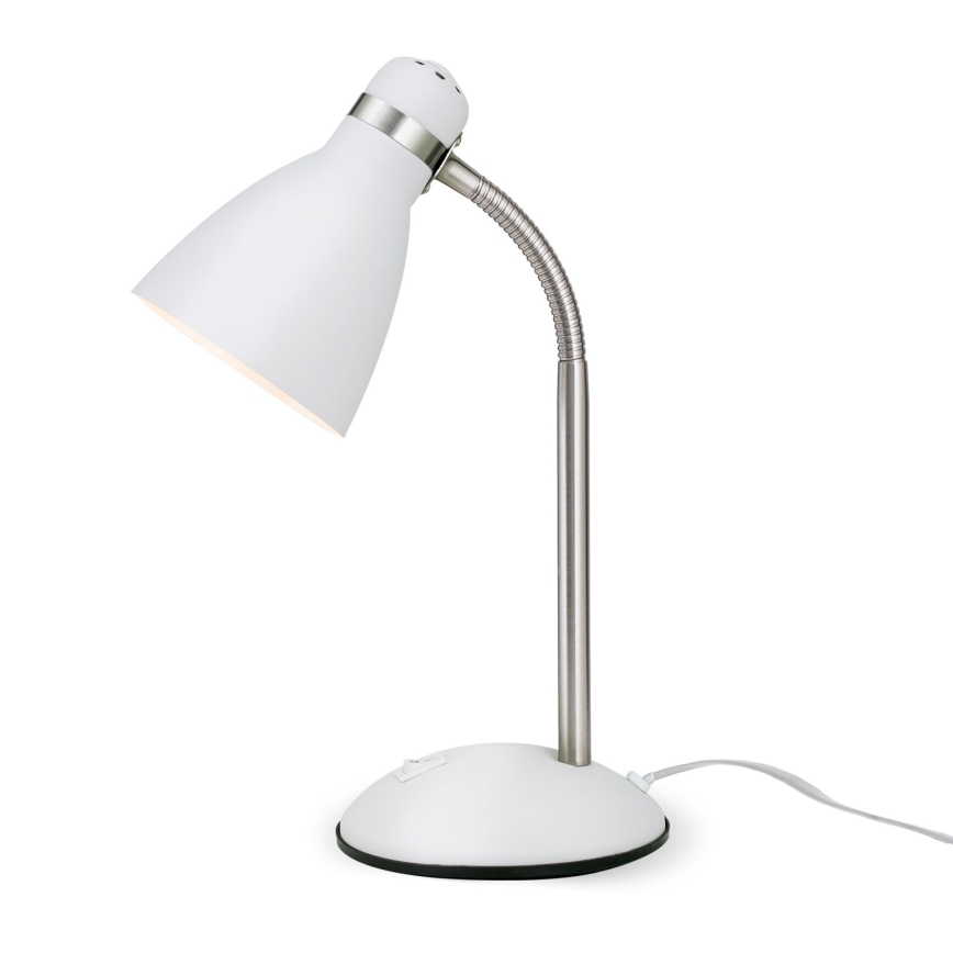 Lampă de birou SCHOOL 1xE27/40W/230V albă/crom mat