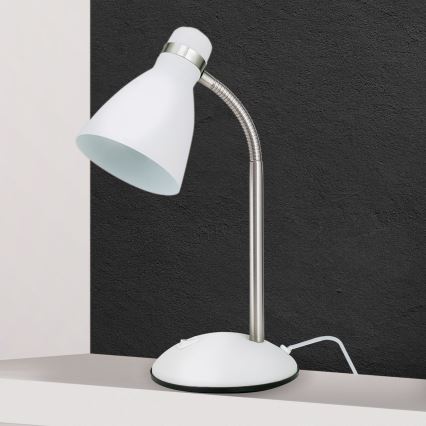 Lampă de birou SCHOOL 1xE27/40W/230V albă/crom mat