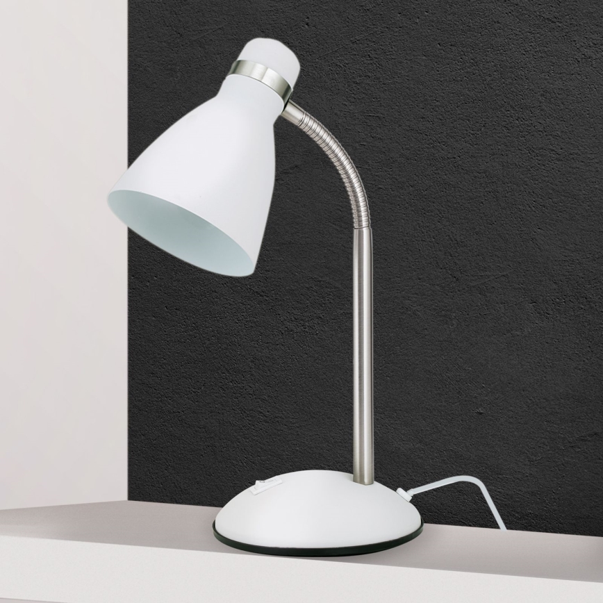 Lampă de birou SCHOOL 1xE27/40W/230V albă/crom mat