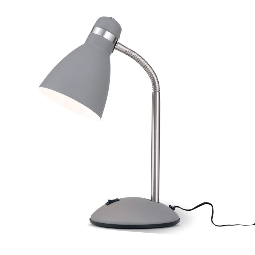 Lampă de birou SCHOOL 1xE27/40W/230V gri/crom mat