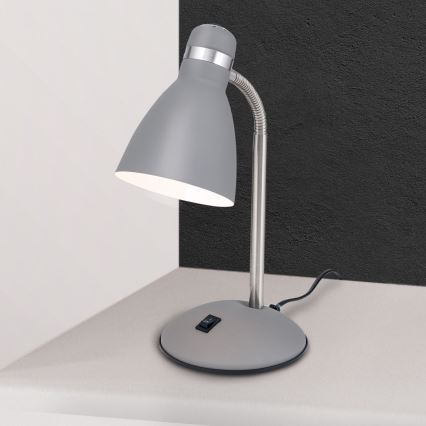 Lampă de birou SCHOOL 1xE27/40W/230V gri/crom mat