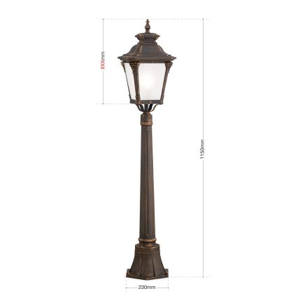 Lampă de exterior AIKO 1xE27/60W/230V 115 cm IP23 bronz/patină