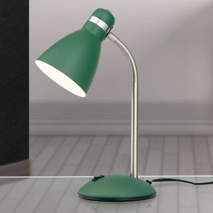 Lampă de masă SCHOOL 1xE27/40W/230V verde/crom mat