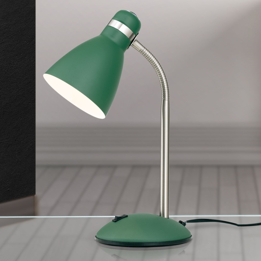 Lampă de masă SCHOOL 1xE27/40W/230V verde/crom mat