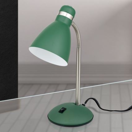 Lampă de masă SCHOOL 1xE27/40W/230V verde/crom mat