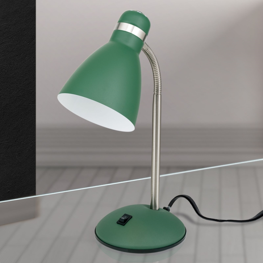 Lampă de masă SCHOOL 1xE27/40W/230V verde/crom mat