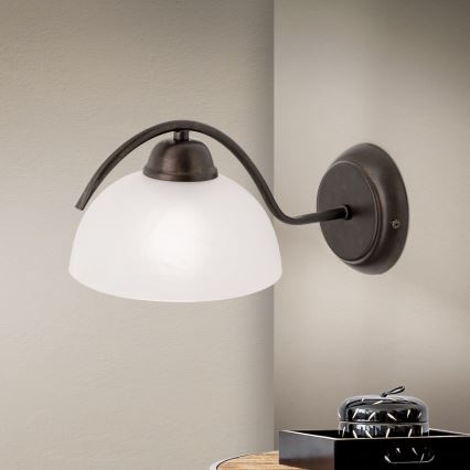 Lampă de perete RULA 1xE27/40W/230V alb/bronz