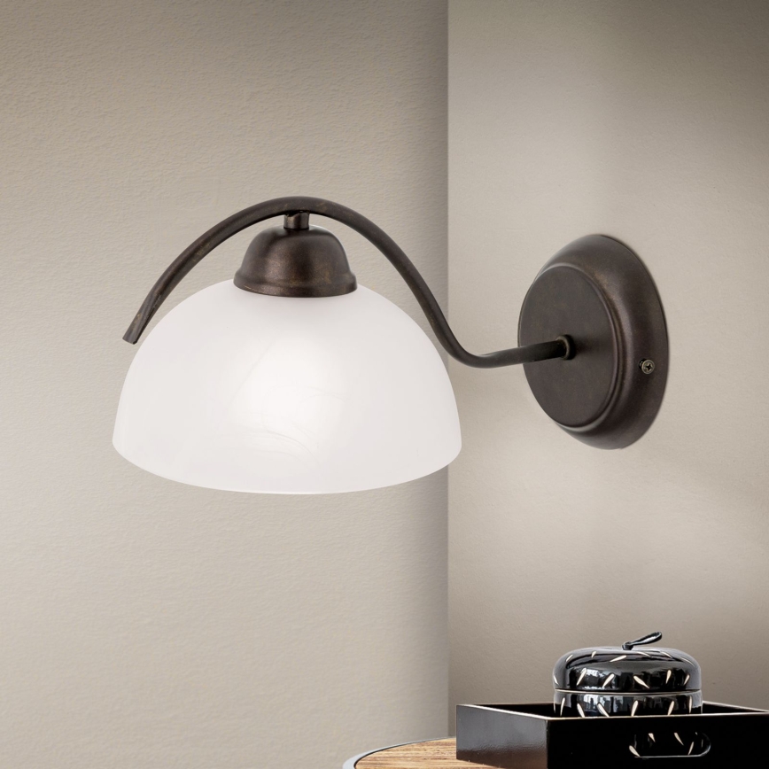 Lampă de perete RULA 1xE27/40W/230V alb/bronz