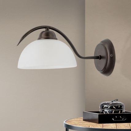 Lampă de perete RULA 1xE27/40W/230V alb/bronz