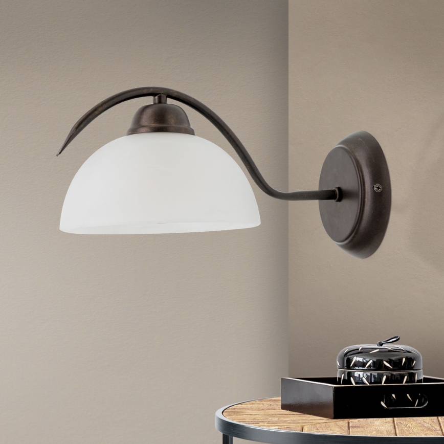Lampă de perete RULA 1xE27/40W/230V alb/bronz