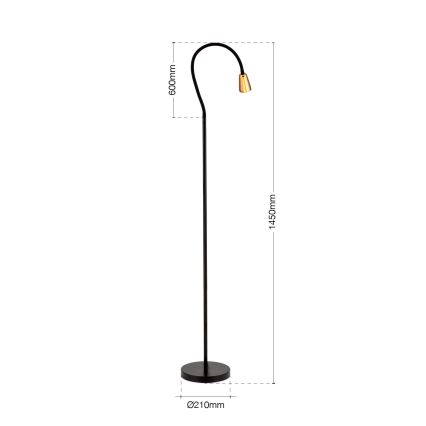 Lampă de podea flexibilă DOTTY 1xGU10/10W/230V negru/alamă