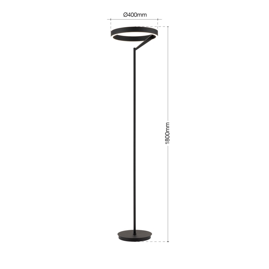 Lampă de podea LED reglabilă KOLK, 40W, 230V, 2700/4000K, negru