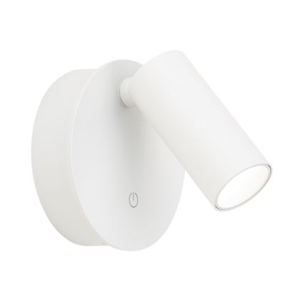LUXY Aplica spot LED de perete, reglabilă, reîncărcabilă, cu control tactil, LED/1W/5V, 2200 mAh, 2700/3000/4000K, alb