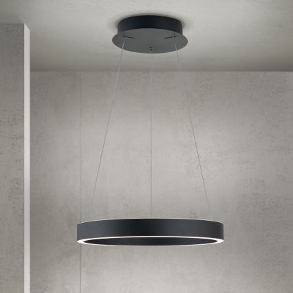 Lustră LED dimabilă KOLK, LED/40W/230V, 2700/3000/4000K, diam. 40 cm, neagră