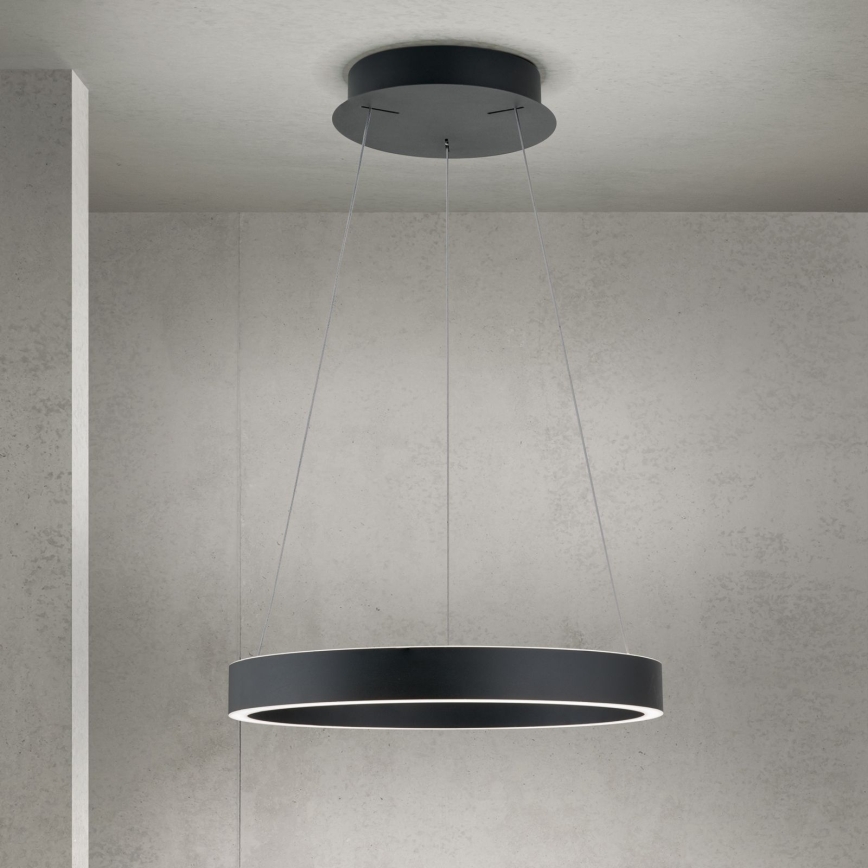Lustră LED dimabilă KOLK, LED/40W/230V, 2700/3000/4000K, diam. 40 cm, neagră
