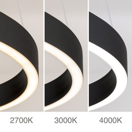 Lustră LED dimabilă KOLK, LED/40W/230V, 2700/3000/4000K, diam. 40 cm, neagră
