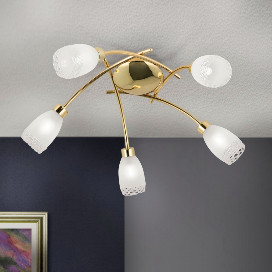 Plafonieră CARLA 5xG9/28W/230V aurie