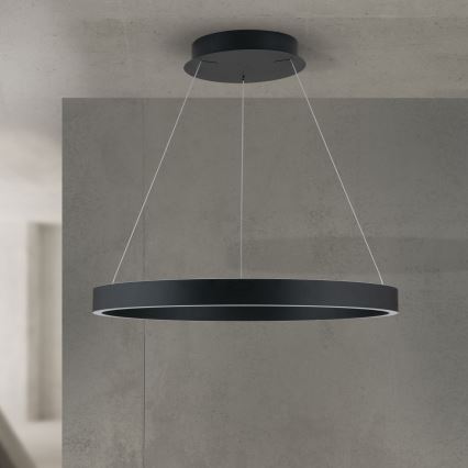 Lustră LED reglabilă pe cablu KOLK, 60 W, 230 V, 2700/3000/4000 K, Ø 60 cm, neagră