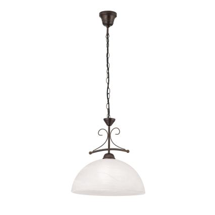 Lustra pe lanț RULA 1xE27/40W/230V, diametru 35 cm, alb/bronz