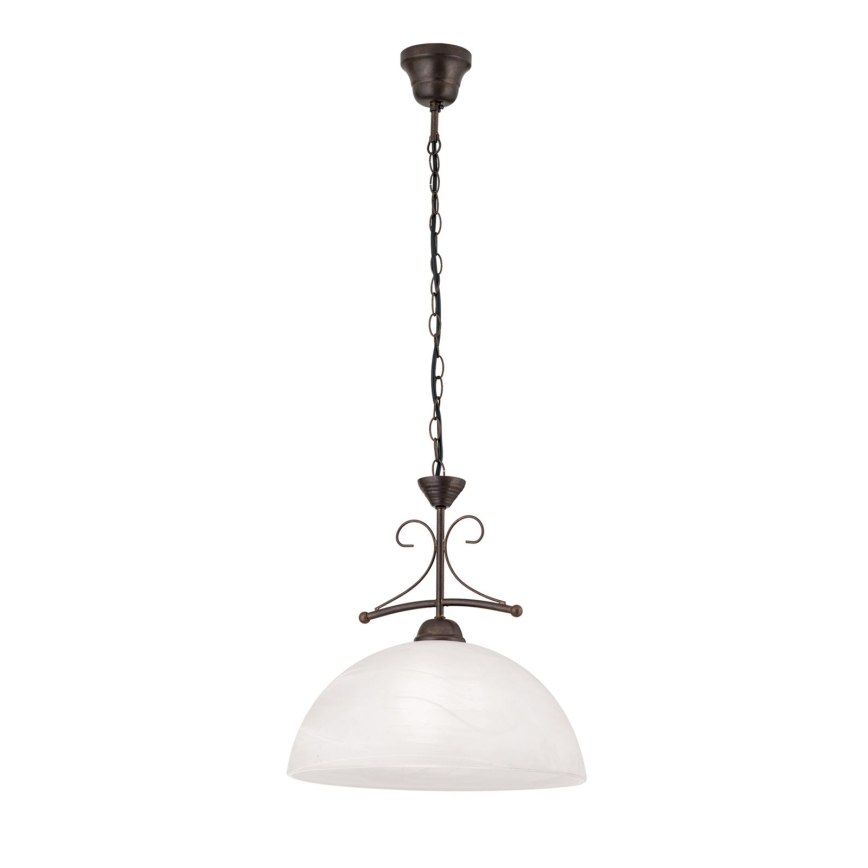 Lustra pe lanț RULA 1xE27/40W/230V, diametru 35 cm, alb/bronz